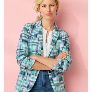NWT Talbots Madras Patchwork Plaid Blazer Su ‘20